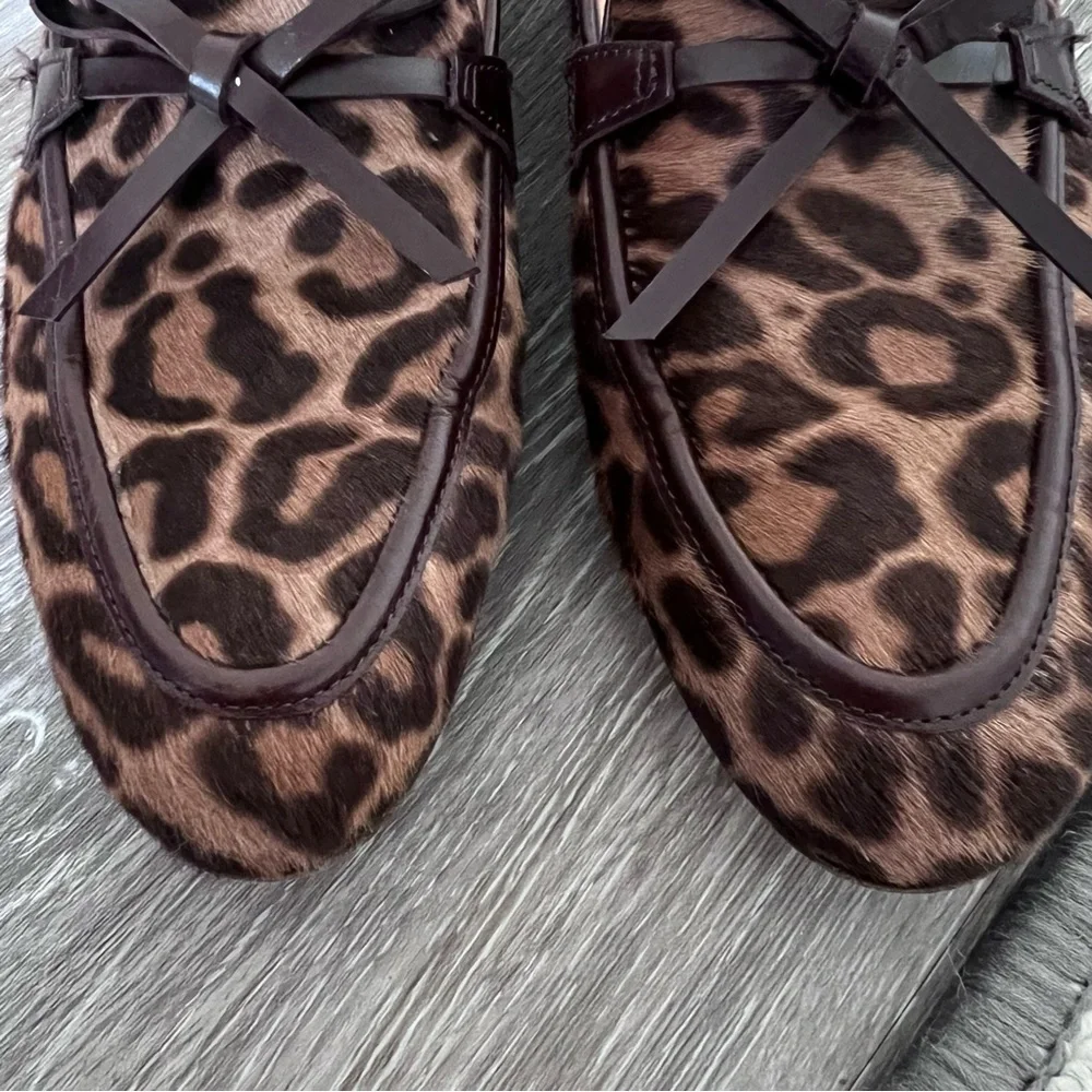 J. Crew collection academy‎ loafers leopard print calf hair